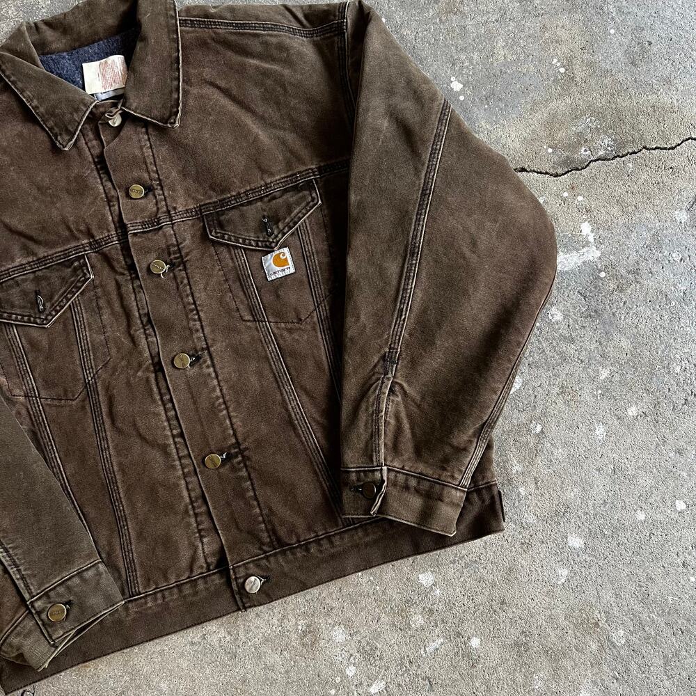 Carhartt JB182 brown trucker work wear jacket - Picture 3 of 7